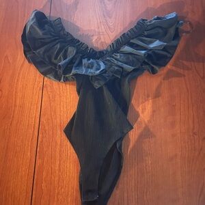 Jealous Tomato Black Ribbed Bodysuit